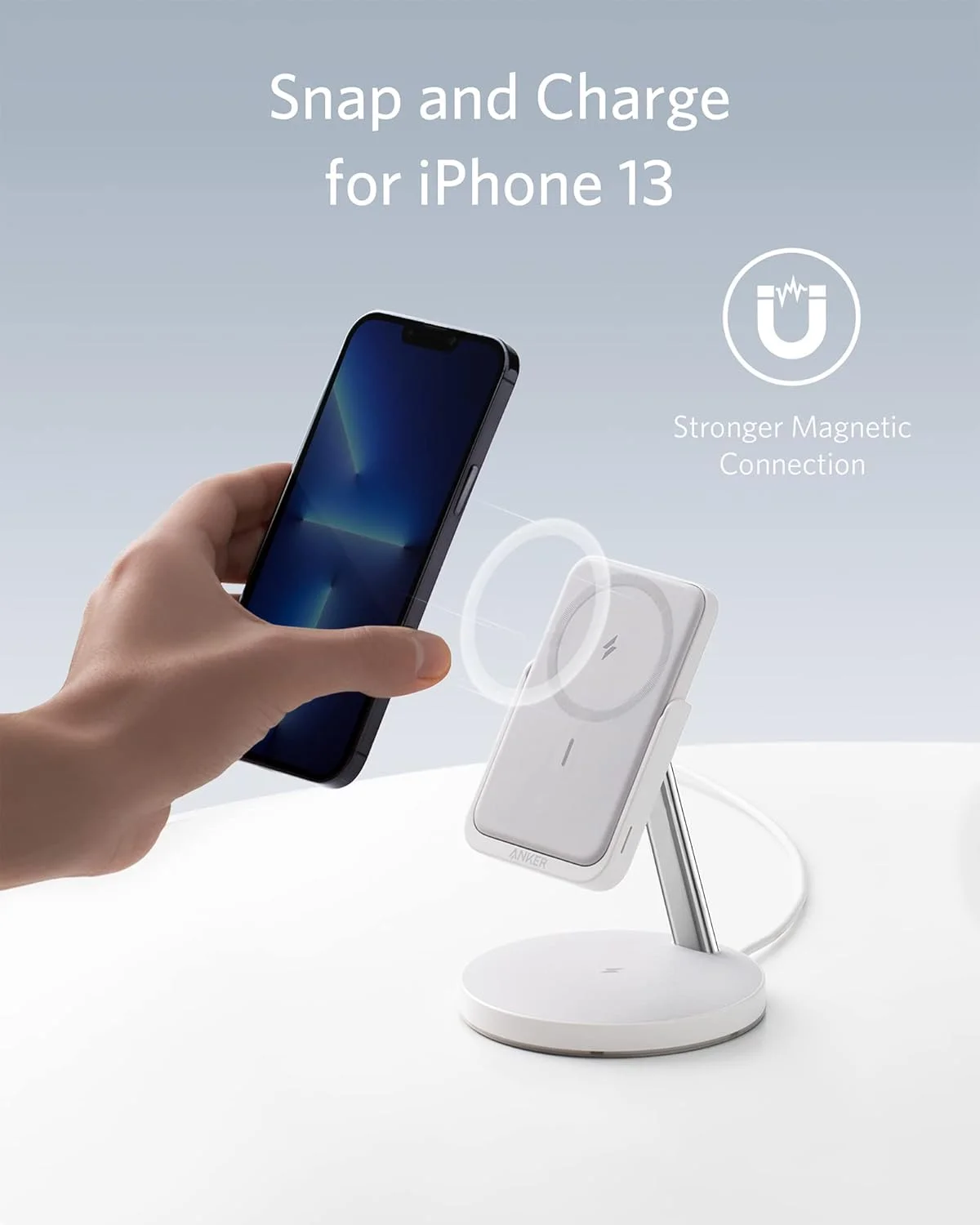 شارژر بیسیم انکر (MagGo)، ایستگاه شارژ بیسیم 2 در 1 مدل 633، شارژر قابل حمل جداشدنی، فقط برای سری آیفون 13/12 و ایرپادز پرو (سفید دولومیت) شارژر بیسیم انکر (MagGo)، ایستگاه شارژ بیسیم 2 در 1 مدل 633، شارژر قابل حمل جداشدنی، فقط برای سری آیفون 13/12 و ایرپادز پرو (سفید دولومیت)