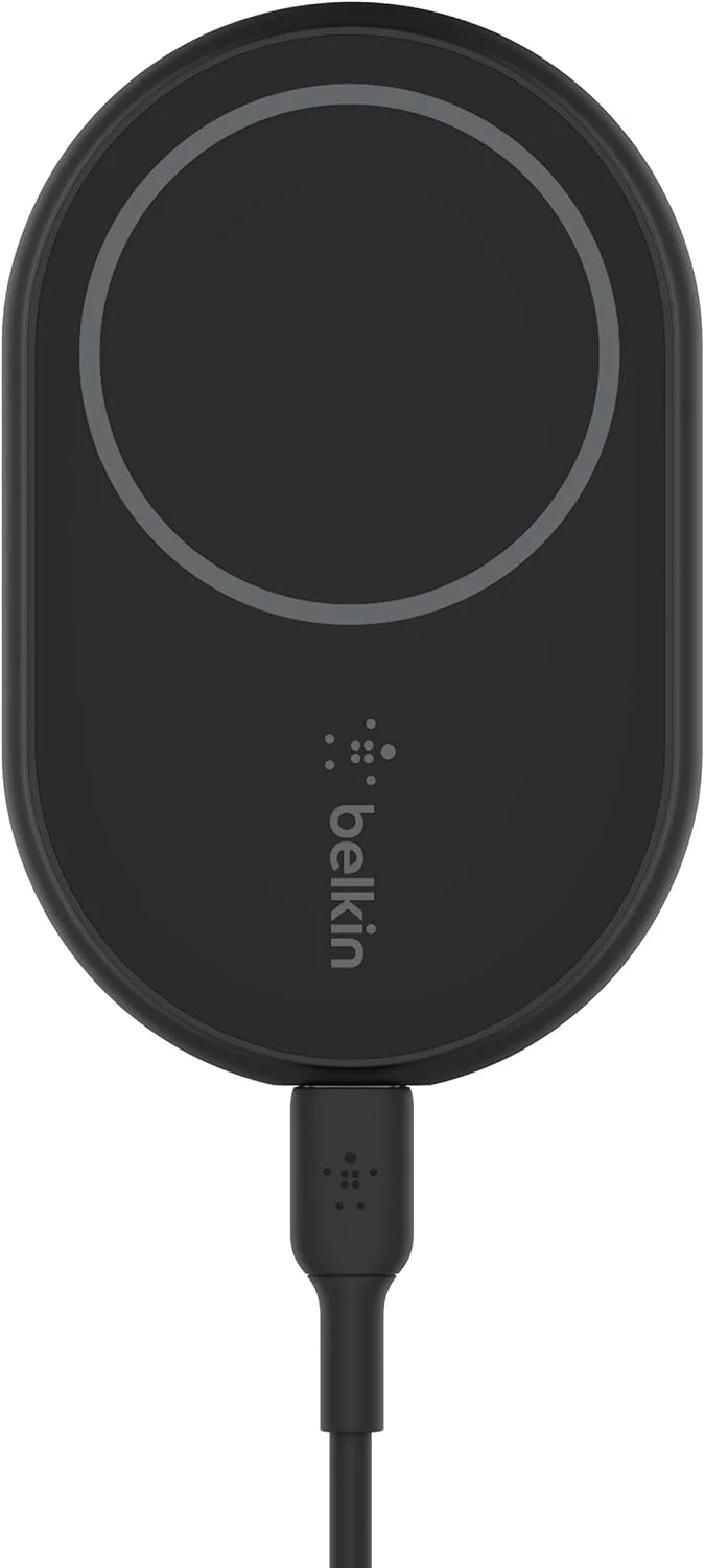 شارژر بی‌سیم Belkin BoostCharge، شارژر مغناطیسی خودرو، نگهدارنده پایه تلفن سازگار با iPhone 16، 15، 14، 13، 12، Mini، Plus، Pro، Pro Max و سایر مدل‌های دارای MagSafe (شامل کابل و شارژر)