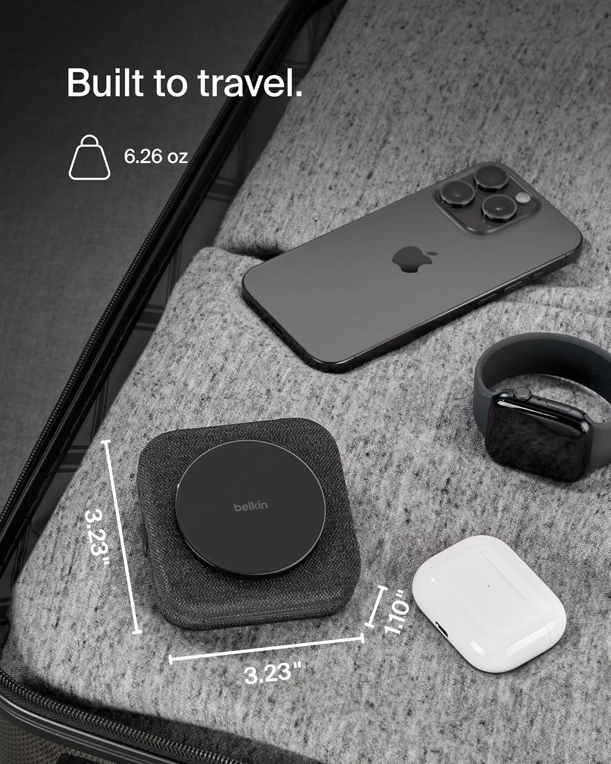 پد شارژ بیسیم مغناطیسی تاشو 2 در 1 بلکین BoostCharge Pro 15W، شارژر بیسیم Qi2، سازگار با MagSafe برای آیفون 17، ایر، اپل واچ 11، ایرپادز پد شارژ بیسیم مغناطیسی تاشو 2 در 1 بلکین BoostCharge Pro 15W، شارژر بیسیم Qi2، سازگار با MagSafe برای آیفون 17، ایر، اپل واچ 11، ایرپادز