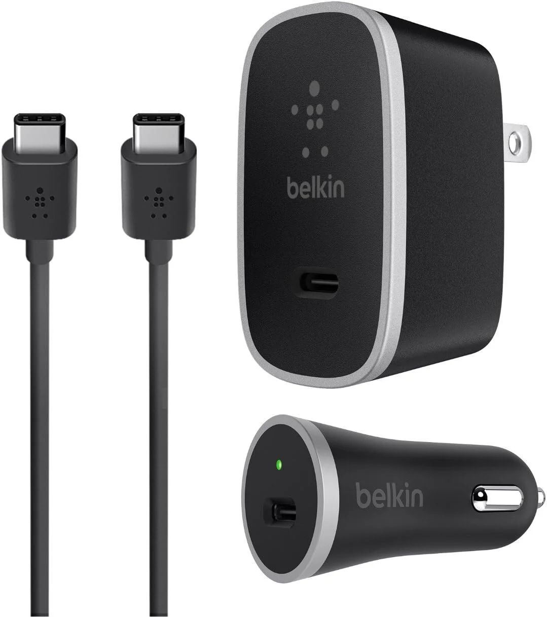 کیت شارژ سریع USB-C بلکین برای خودرو و دیوار + کابل 1 متری C به C برای دستگاه های دارای پورت Type-C - بسته بندی خرده فروشی کیت شارژ سریع USB-C بلکین برای خودرو و دیوار + کابل 1 متری C به C برای دستگاه های دارای پورت Type-C - بسته بندی خرده فروشی