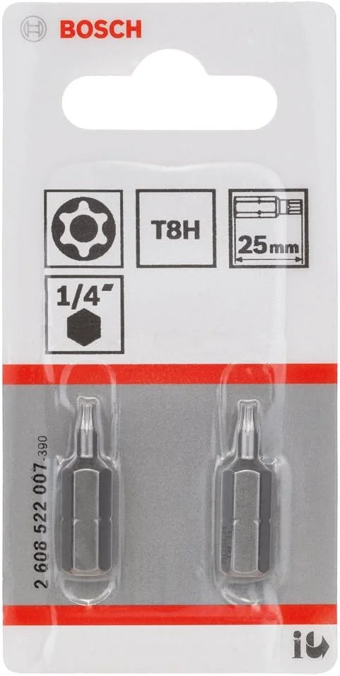 بوش 2608522007 "Security-Torx" سری پیچ گوشتی T8H2 بسیار سخت، خاکستری، مجموعه 2 عددی بوش 2608522007 "Security-Torx" سری پیچ گوشتی T8H2 بسیار سخت، خاکستری، مجموعه 2 عددی