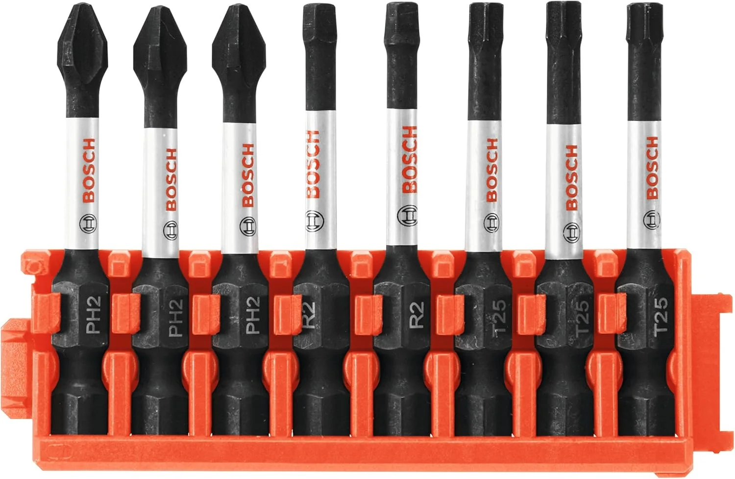 مجموعه 8 عددی سری پیچ گوشتی ضربه ای بوش مدل CCSV208 شامل چهارسو، مربعی و ستاره ای 5 سانتی متری به همراه گیره برای سیستم جعبه سفارشی