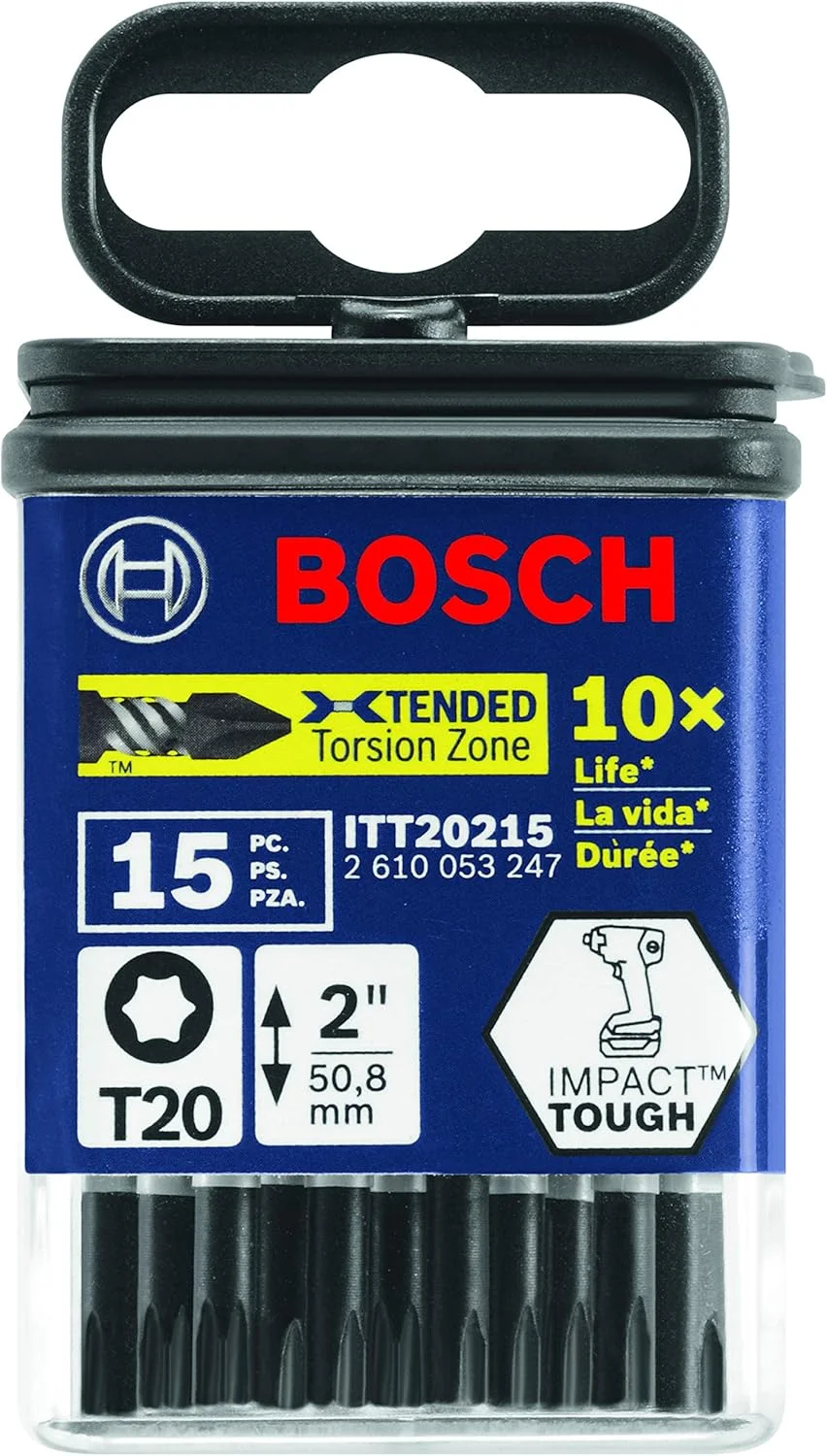 بسته 15 عددی نوک پیچ گوشتی ضربه ای 2 اینچی Torx #20 بوش مدل ITT20215