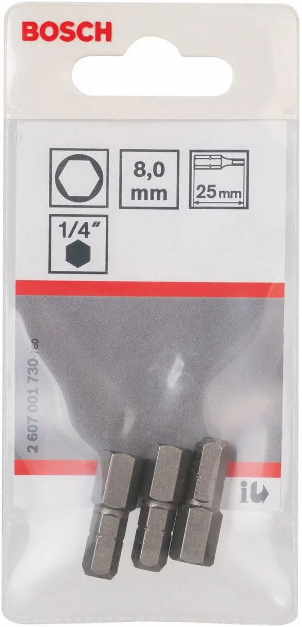 بوش پروفشنال سری سخت برای پیچ های سوکت شش گوش (HEX8، طول: 25 میلی متر، بسته 3 عددی) بوش پروفشنال سری سخت برای پیچ های سوکت شش گوش (HEX8، طول: 25 میلی متر، بسته 3 عددی)