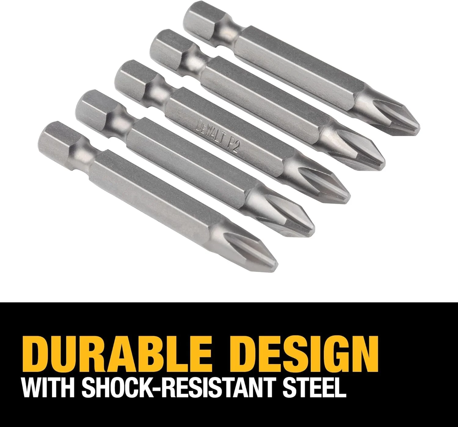 مجموعه پیچ گوشتی DEWALT، 2 عدد چهارسو، سر پیچ گوشتی 2 اینچی، بسته 5 عددی (DW2115)