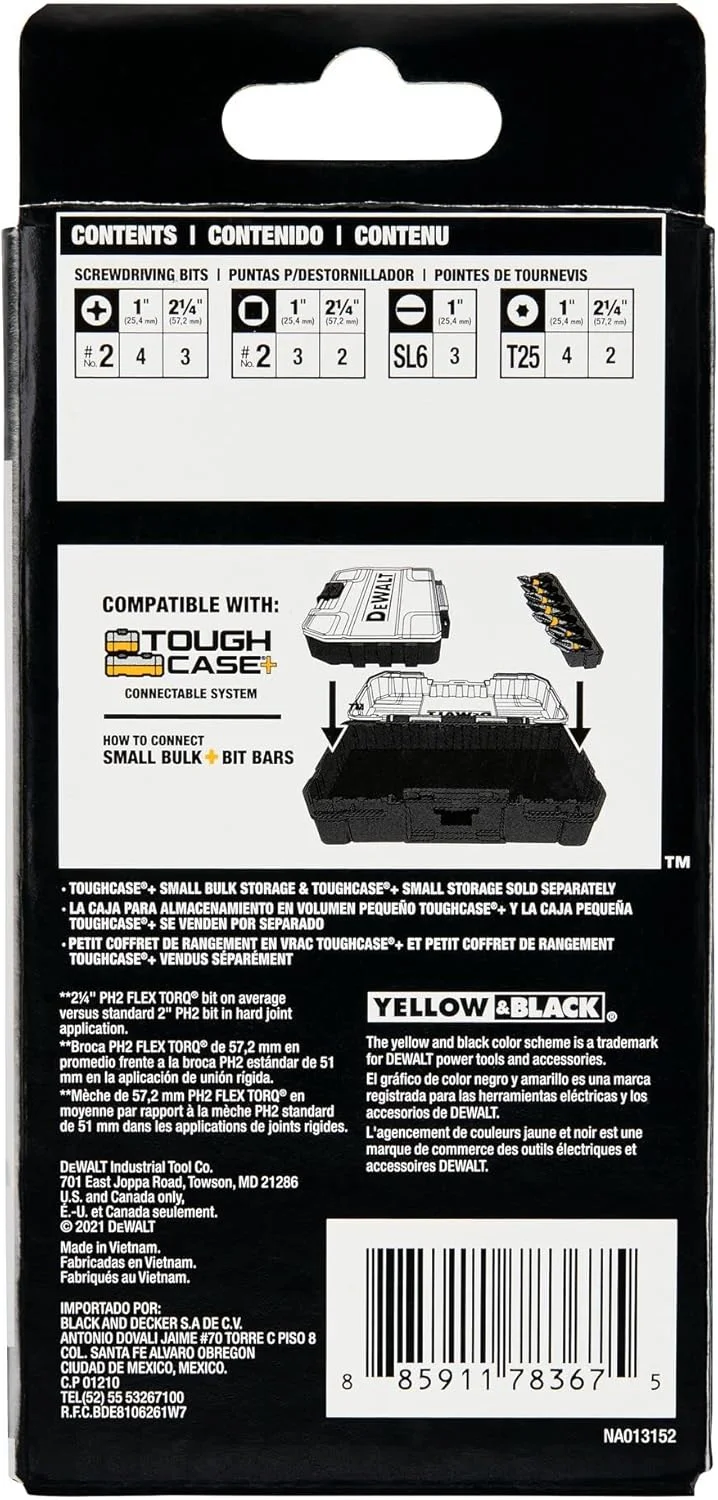 مجموعه سری پیچ گوشتی دیوالت فلکس تورک، شماره 2 فیلیپس/ شماره 8 دوسو، 21 عددی (DWABYTFT-21)