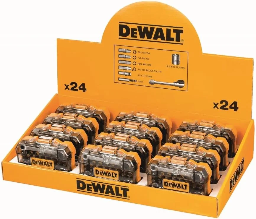 مجموعه پیچ گوشتی با پایه رومیزی Dewalt DT71516M-QZ، شامل 12 عدد DT71516M، مشکی/زرد مجموعه پیچ گوشتی با پایه رومیزی Dewalt DT71516M-QZ، شامل 12 عدد DT71516M، مشکی/زرد