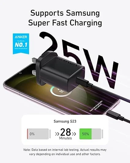 شارژر USB C انکر، شارژر 25 واتی USB C به همراه کابل USB-C، پشتیبانی از شارژ سریع PPS برای Samsung S25/S24+/S24/S23, Ultra/S23+/S23/S22/S21/S20/Note20، iPhone 16/15 و غیره (شامل کابل 1.5 متری) شارژر USB C انکر، شارژر 25 واتی USB C به همراه کابل USB-C، پشتیبانی از شارژ سریع PPS برای Samsung S25/S24+/S24/S23, Ultra/S23+/S23/S22/S21/S20/Note20، iPhone 16/15 و غیره (شامل کابل 1.5 متری)