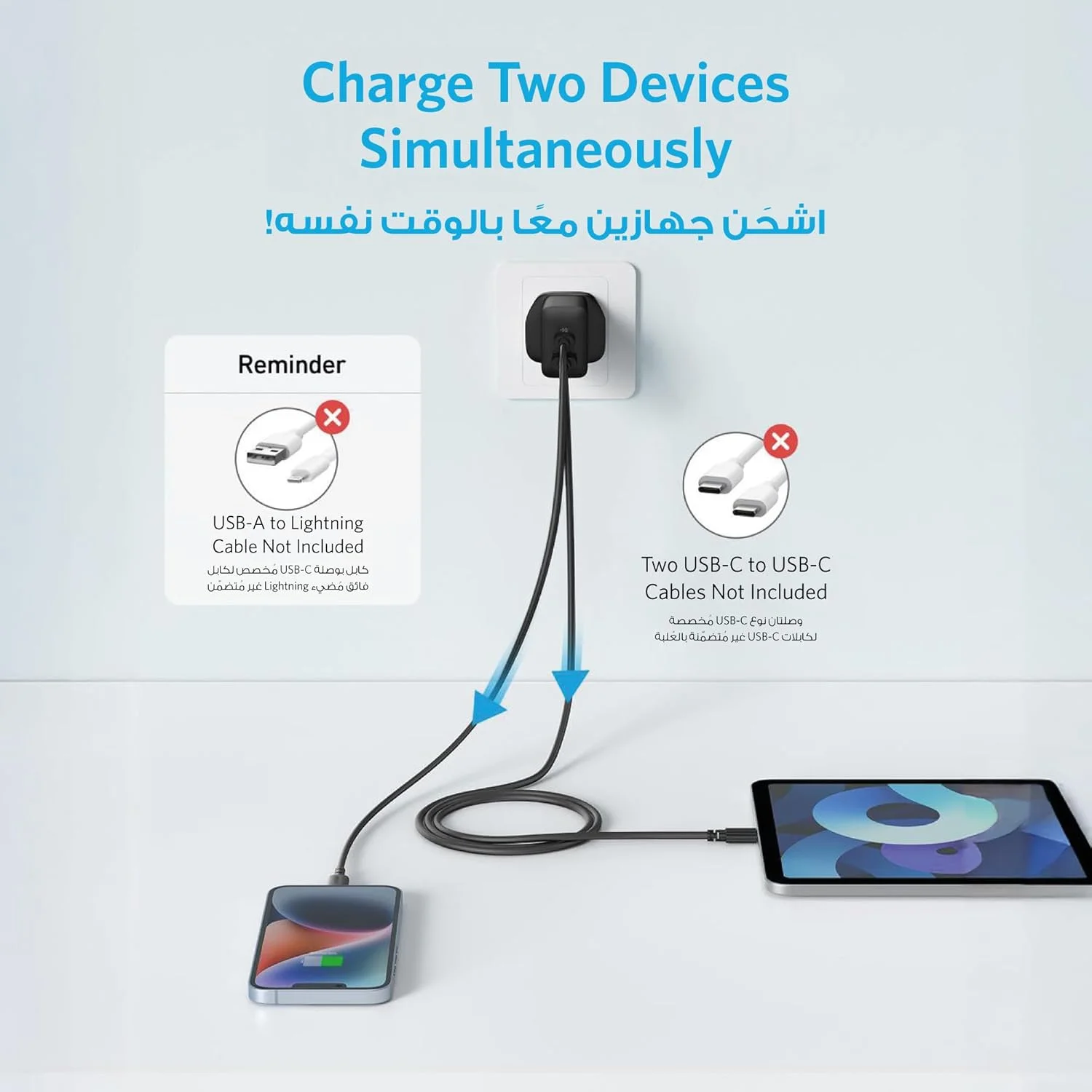 شارژر USB C انکر، شارژر آیفون، بسته 2 عددی شارژر دیواری سریع USB دو پورت 20 واتی، بلوک شارژر Type C برای آیفون 16/16 پرو/16 پرو مکس/15/14/13/12، آیپد پرو، ایرپادز، سامسونگ S25/S24 (کابل شامل نمی شود) شارژر USB C انکر، شارژر آیفون، بسته 2 عددی شارژر دیواری سریع USB دو پورت 20 واتی، بلوک شارژر Type C برای آیفون 16/16 پرو/16 پرو مکس/15/14/13/12، آیپد پرو، ایرپادز، سامسونگ S25/S24 (کابل شامل نمی شود)