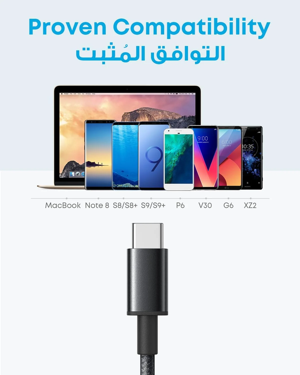 کابل USB C انکر، [بسته 2 عددی، 1.8 متری] کابل شارژر USB A به USB C، کابل شارژر نایلونی ممتاز USB A به Type C شارژ سریع برای آیفون 17/16، سامسونگ S24/23، هوآوی، شیائومی، ویوو، اوپو (USB 2.0، مشکی)