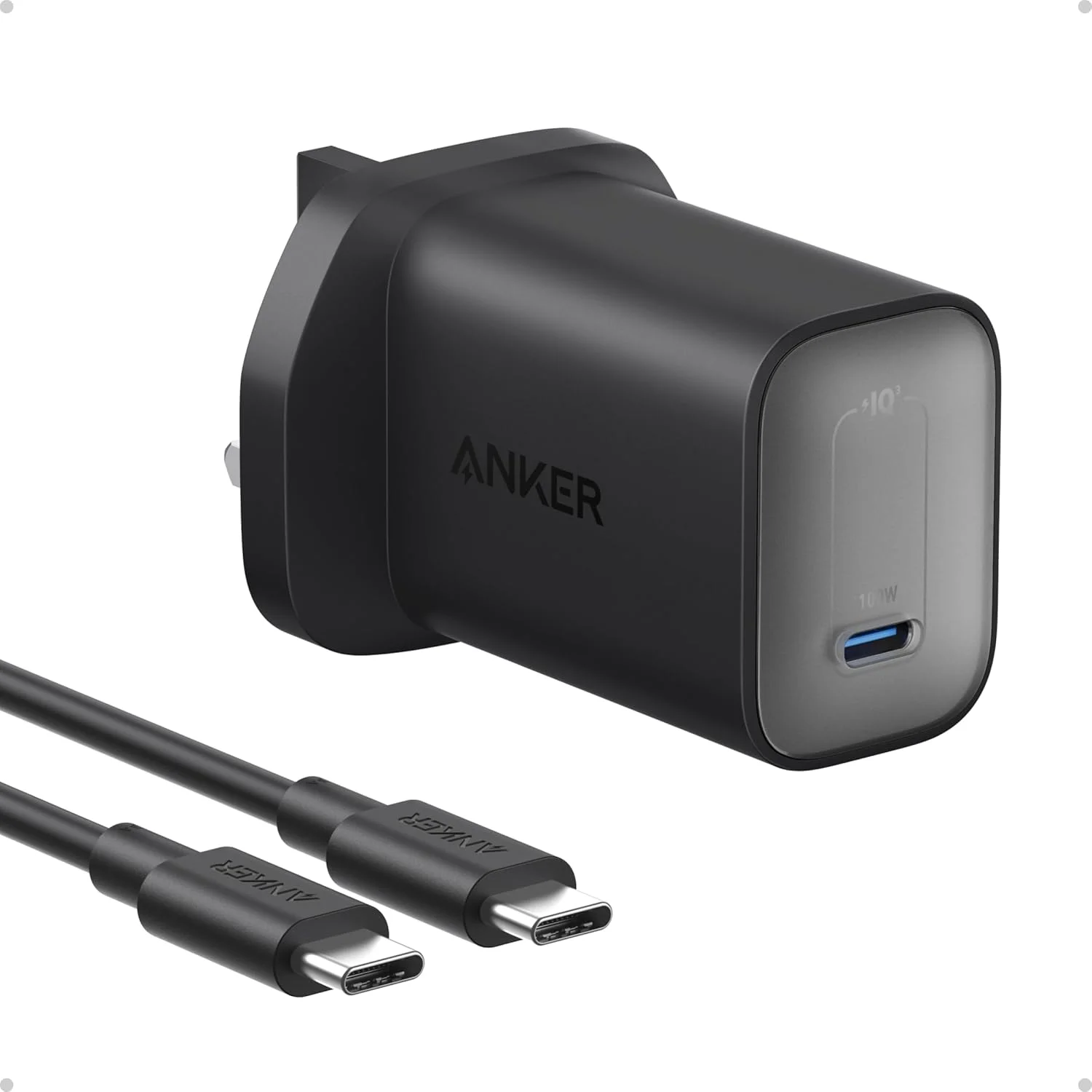 شارژر 100 واتی انکر نانو، شارژر USB-C برای مک‌بوک، آیپد، سری آیفون، گلکسی و تمام دستگاه‌های USB C، شامل کابل 6 فوتی C