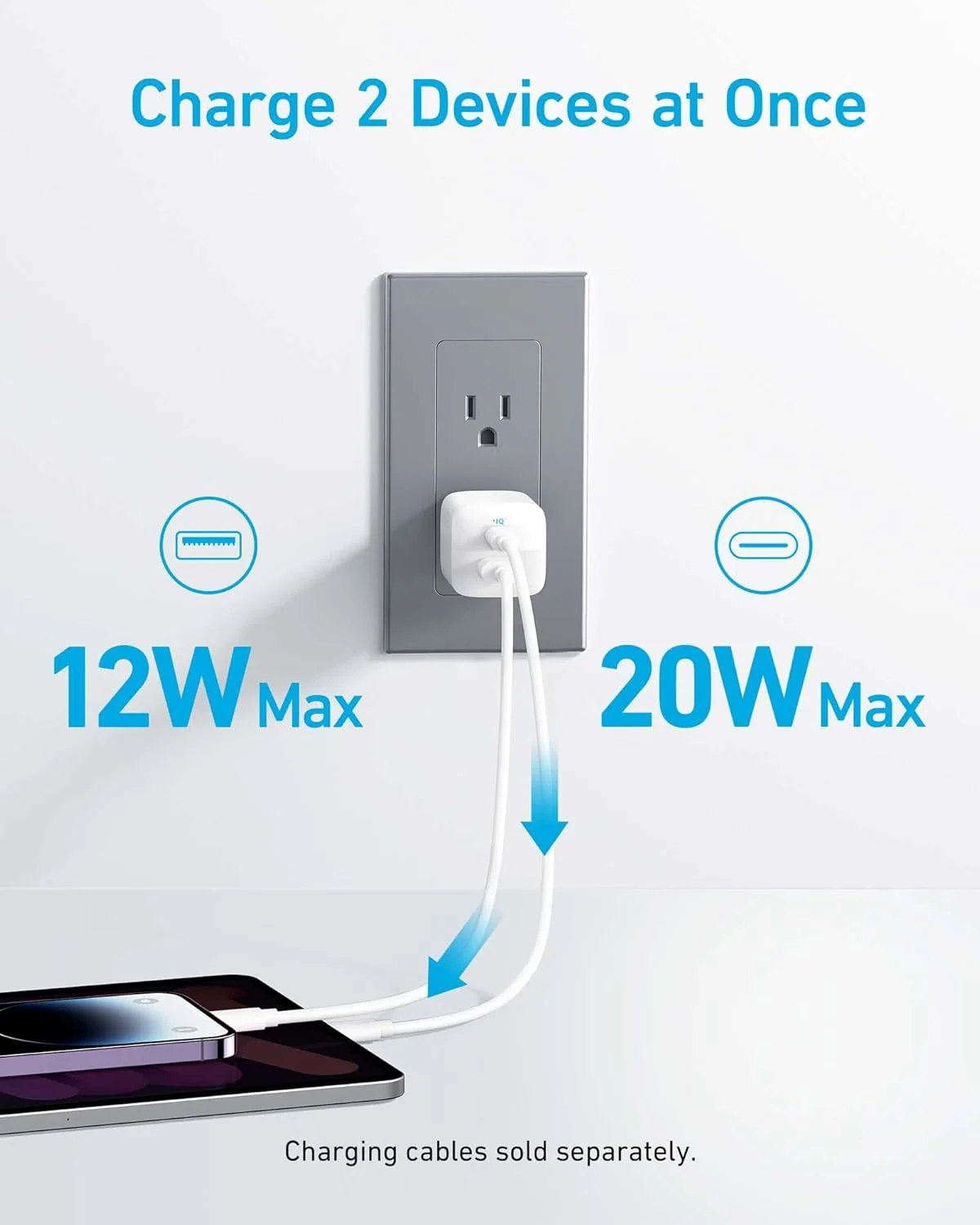 شارژر 33 واتی USB C، شارژر انکر 323، شارژر جمع و جور 2 پورت با دوشاخه تاشو برای آیفون 14/14 پلاس/14 پرو/14 پرو مکس/13/12، پیکسل، گلکسی، آیپد/آیپد مینی و غیره (کابل شامل نمی شود) - تصویر 3 شارژر 33 واتی USB C، شارژر انکر 323، شارژر جمع و جور 2 پورت با دوشاخه تاشو برای آیفون 14/14 پلاس/14 پرو/14 پرو مکس/13/12، پیکسل، گلکسی، آیپد/آیپد مینی و غیره (کابل شامل نمی شود) - تصویر 3