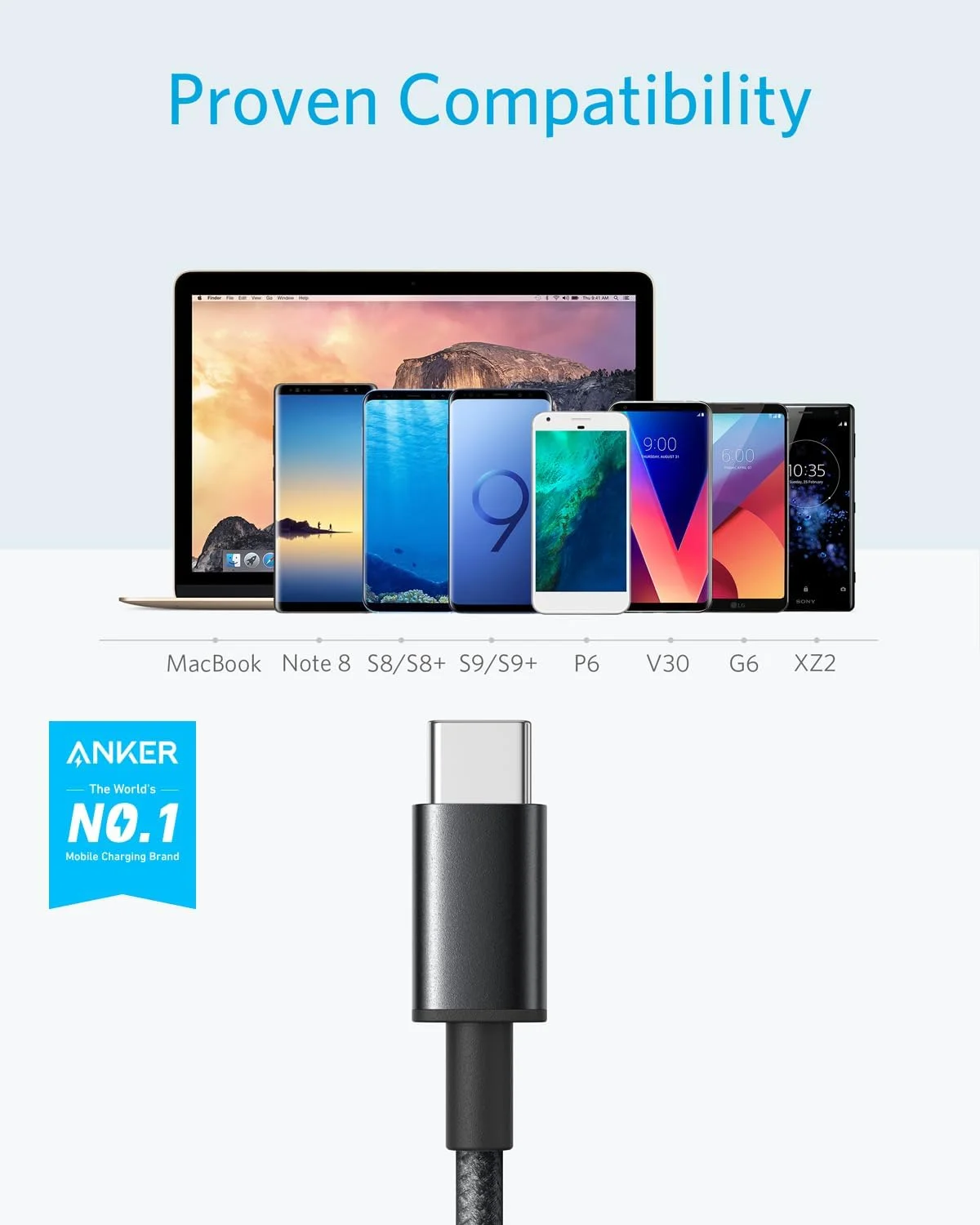 کابل شارژ USB C انکر، بسته 2 عددی کابل USB به USB C به طول 0.9 متر، کابل شارژ بافته شده USB A به USB C برای آیفون 15 (شارژ استاندارد)، سامسونگ S22/S21، هواوی، پیکسل، آیپد، سوییچ و غیره کابل شارژ USB C انکر، بسته 2 عددی کابل USB به USB C به طول 0.9 متر، کابل شارژ بافته شده USB A به USB C برای آیفون 15 (شارژ استاندارد)، سامسونگ S22/S21، هواوی، پیکسل، آیپد، سوییچ و غیره