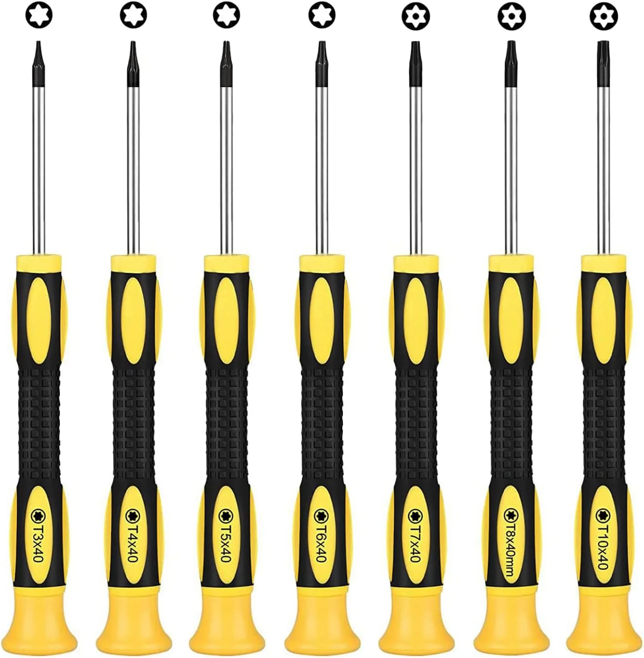 مجموعه پیچ گوشتی ۷ عددی Torx، پیچ گوشتی گشتاور مغناطیسی با سایزهای T3 T4 T5 T6 T7 T8 T10، مغناطیسی امنیتی برای تعمیر لپ تاپ، سوییچ، PS4، ایکس باکس، مک بوک، آیفون مجموعه پیچ گوشتی ۷ عددی Torx، پیچ گوشتی گشتاور مغناطیسی با سایزهای T3 T4 T5 T6 T7 T8 T10، مغناطیسی امنیتی برای تعمیر لپ تاپ، سوییچ، PS4، ایکس باکس، مک بوک، آیفون