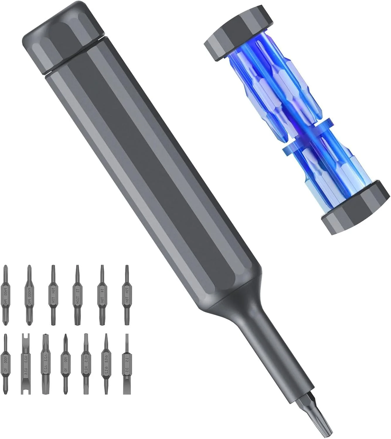 ست پیچ گوشتی/مهره‌گیر دقیق 27 در 1، 26 سری فولادی آلیاژی S2 مقاوم، کیت ابزار تعمیرات قابل حمل به شکل قلم برای لوازم الکترونیکی، تورکس، فیلیپس، دوسو، نوک‌های مربعی