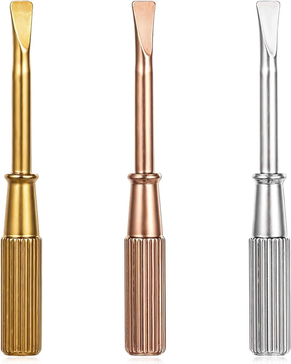 ست پیچ گوشتی مینیاتوری 3 عددی استیل تیتانیوم برای تعمیر جواهرات دستبندی با دسته ضد لغزش - پیچ گوشتی های دقیق شکاف دار قابل حمل در رنگ های طلایی، نقره ای و رزگلد
