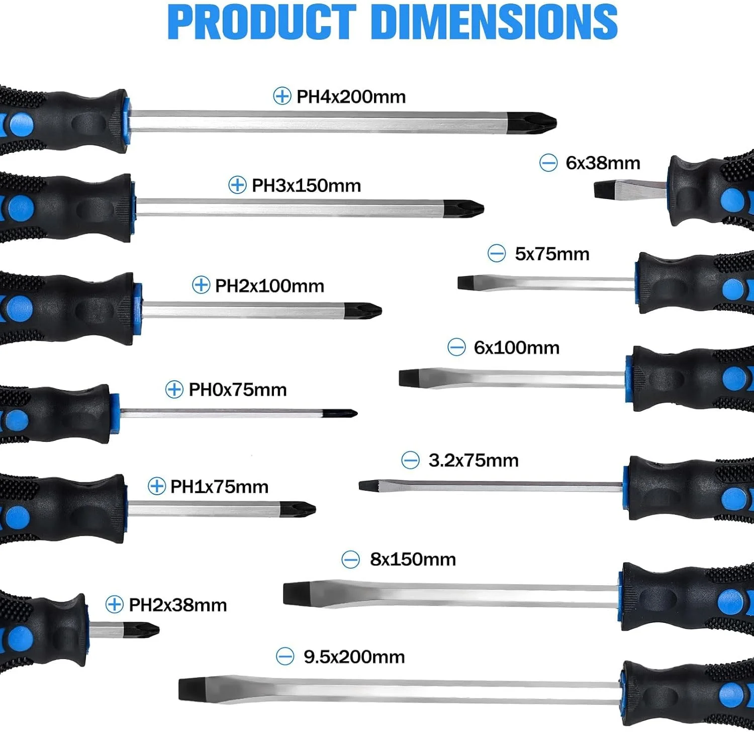 مجموعه پیچ گوشتی مغناطیسی، مجموعه ۱۲ عددی پیچ گوشتی مقاوم، تیغه های فولادی عبوری، گشتاور بالا، ۶ عدد پیچ گوشتی چهارسو و ۶ عدد دوسو، دسته حرفه ای، همراه با جعبه ابزار مجموعه پیچ گوشتی مغناطیسی، مجموعه ۱۲ عددی پیچ گوشتی مقاوم، تیغه های فولادی عبوری، گشتاور بالا، ۶ عدد پیچ گوشتی چهارسو و ۶ عدد دوسو، دسته حرفه ای، همراه با جعبه ابزار