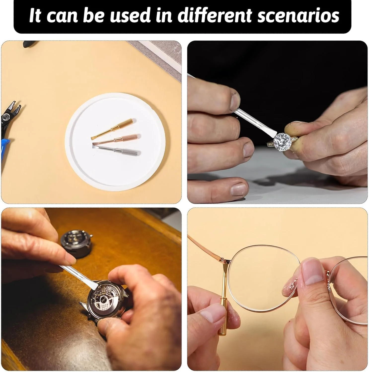 ست پیچ گوشتی مینیاتوری 3 عددی استیل تیتانیوم برای تعمیر جواهرات دستبندی با دسته ضد لغزش - پیچ گوشتی های دقیق شکاف دار قابل حمل در رنگ های طلایی، نقره ای و رزگلد ست پیچ گوشتی مینیاتوری 3 عددی استیل تیتانیوم برای تعمیر جواهرات دستبندی با دسته ضد لغزش - پیچ گوشتی های دقیق شکاف دار قابل حمل در رنگ های طلایی، نقره ای و رزگلد