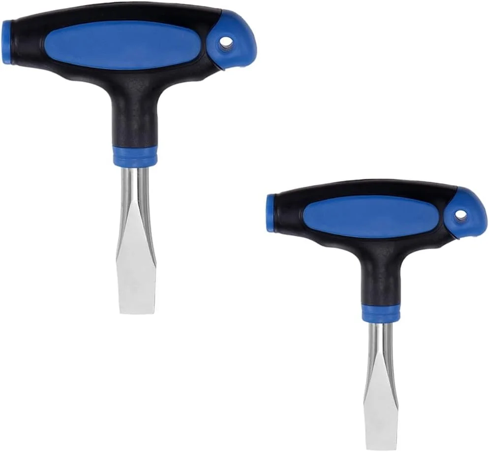 ست پیچ گوشتی T شکل 2 عددی، پیچ گوشتی سرتخت 9 میلی متری، سبک وزن، پیچ گوشتی با دسته ارگونومیک، استفاده آسان، ابزار دستی برای تعمیر پدال دوچرخه، فرمان و پایه های ترمز دیسکی