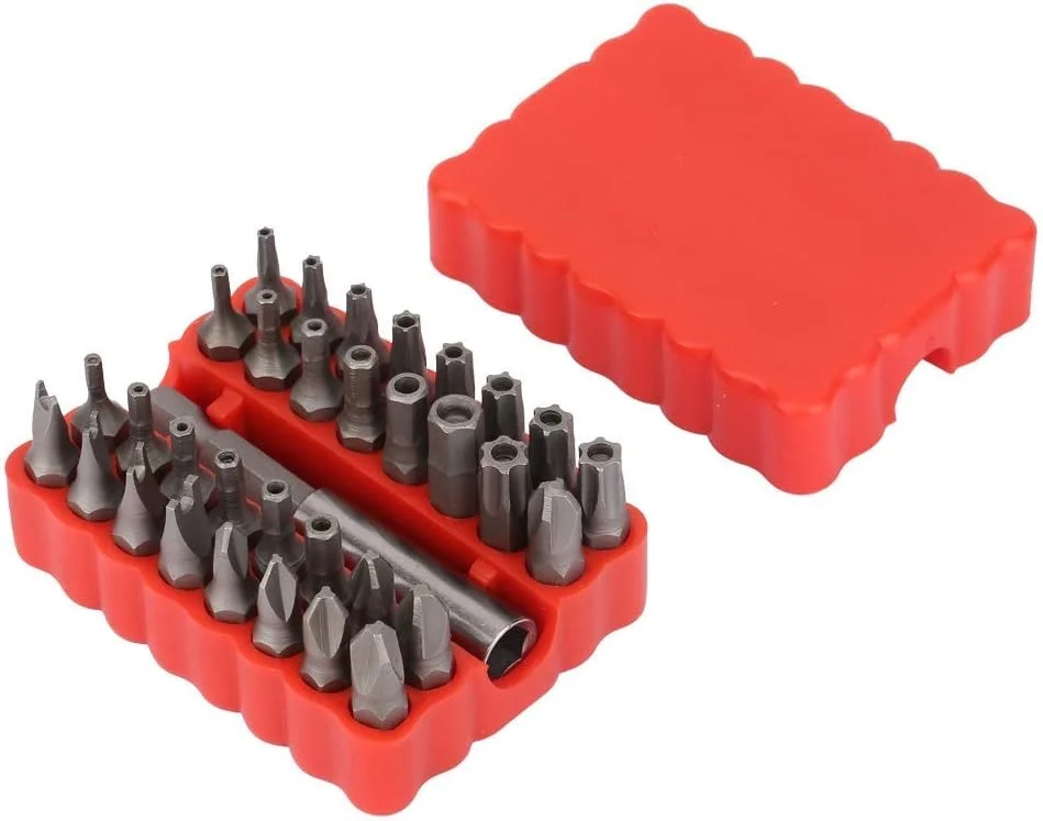 مجموعه سری پیچ گوشتی 32 عددی، کیت سری پیچ گوشتی، مجموعه سری امنیتی پیچ ستاره ای شش گوش، به همراه میله افزایش طول برای لوازم الکترونیکی خانگی، برای پیچ گوشتی های برقی، پیچ گوشتی های دستی، دریل های برقی