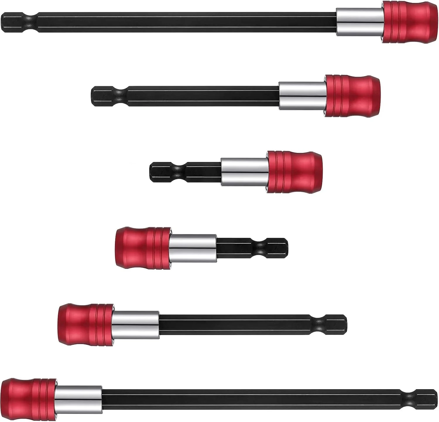 مجموعه میله رابط مته، نگهدارنده مغناطیسی سری پیچ گوشتی، آداپتور بکس، شفت شش گوش 1/4 اینچی، نگهدارنده مغناطیسی قوی برای پیچ و مهره، 6 عددی