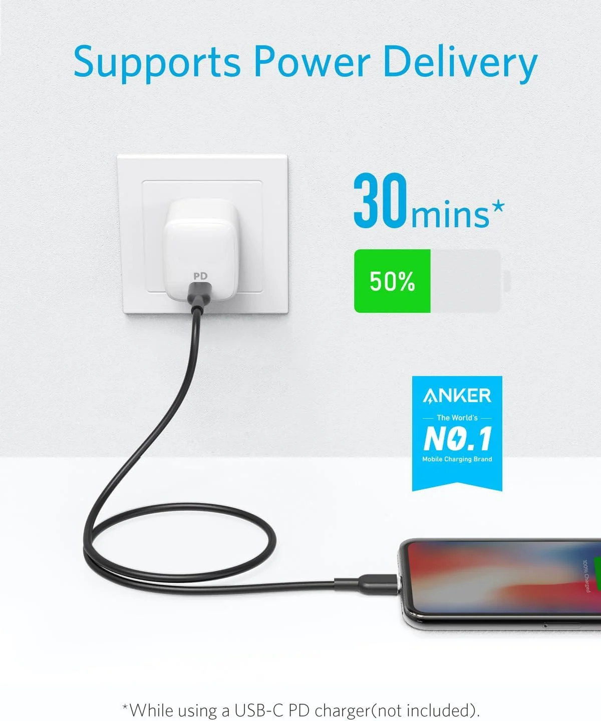 کابل USB-C به لایتنینگ انکر، کابل 321 USB-C به لایتنینگ (0.9 متری، مشکی)، کابل دارای گواهی MFi برای آیفون 13 پرو 12 پرو مکس 12 11 X XS، ایرپادز پرو، پشتیبانی از Power Delivery (شارژر شامل نمی شود)