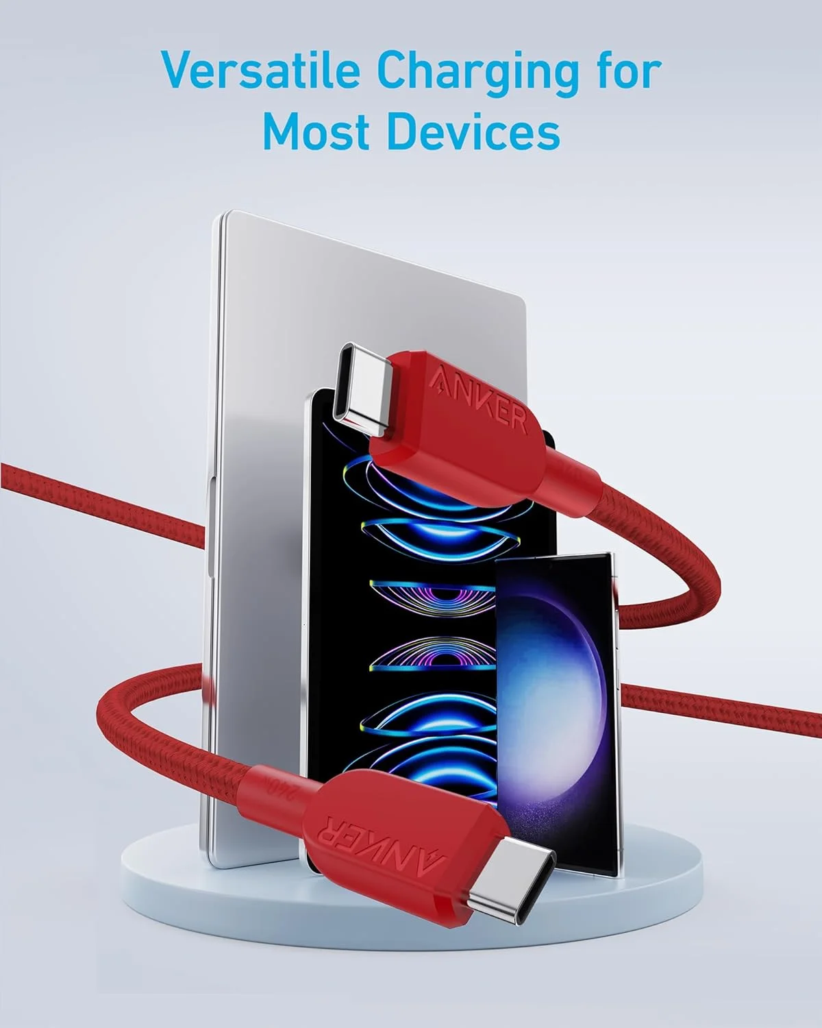 کابل USB C به USB C انکر 240 وات (2 عددی، 1.8 متری)، کابل شارژ سریع USB C برای آیفون 15، مک بوک پرو 2020، آیپد پرو 2020، آیپد ایر 4، سامسونگ گلکسی S23+/S23 Ultra (USB 2.0، قرمز) کابل USB C به USB C انکر 240 وات (2 عددی، 1.8 متری)، کابل شارژ سریع USB C برای آیفون 15، مک بوک پرو 2020، آیپد پرو 2020، آیپد ایر 4، سامسونگ گلکسی S23+/S23 Ultra (USB 2.0، قرمز)