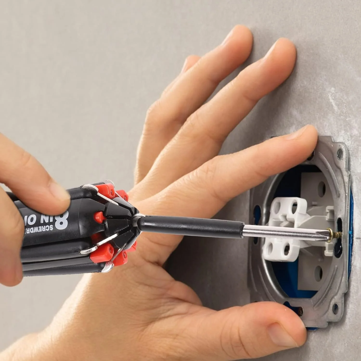 ست پیچ گوشتی جغجغه ای کوتاه 8 در 1 KASTWAVE با چراغ قوه LED - ابزار چند منظوره 2 عددی برای تعمیرات و نگهداری خانگی