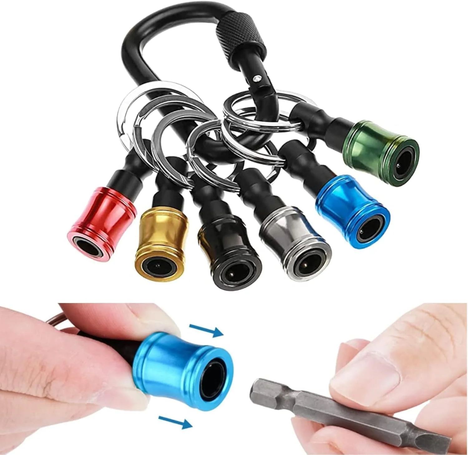 میله افزایش طول سر پیچ گوشتی با شفت شش گوش 1/4 اینچی KASTWAVE، ست نگهدارنده مته 6 عددی، نگهدارنده مغناطیسی آلیاژ آلومینیوم، مناسب برای اکثر پیچ گوشتی های برقی، دستی و مته ها