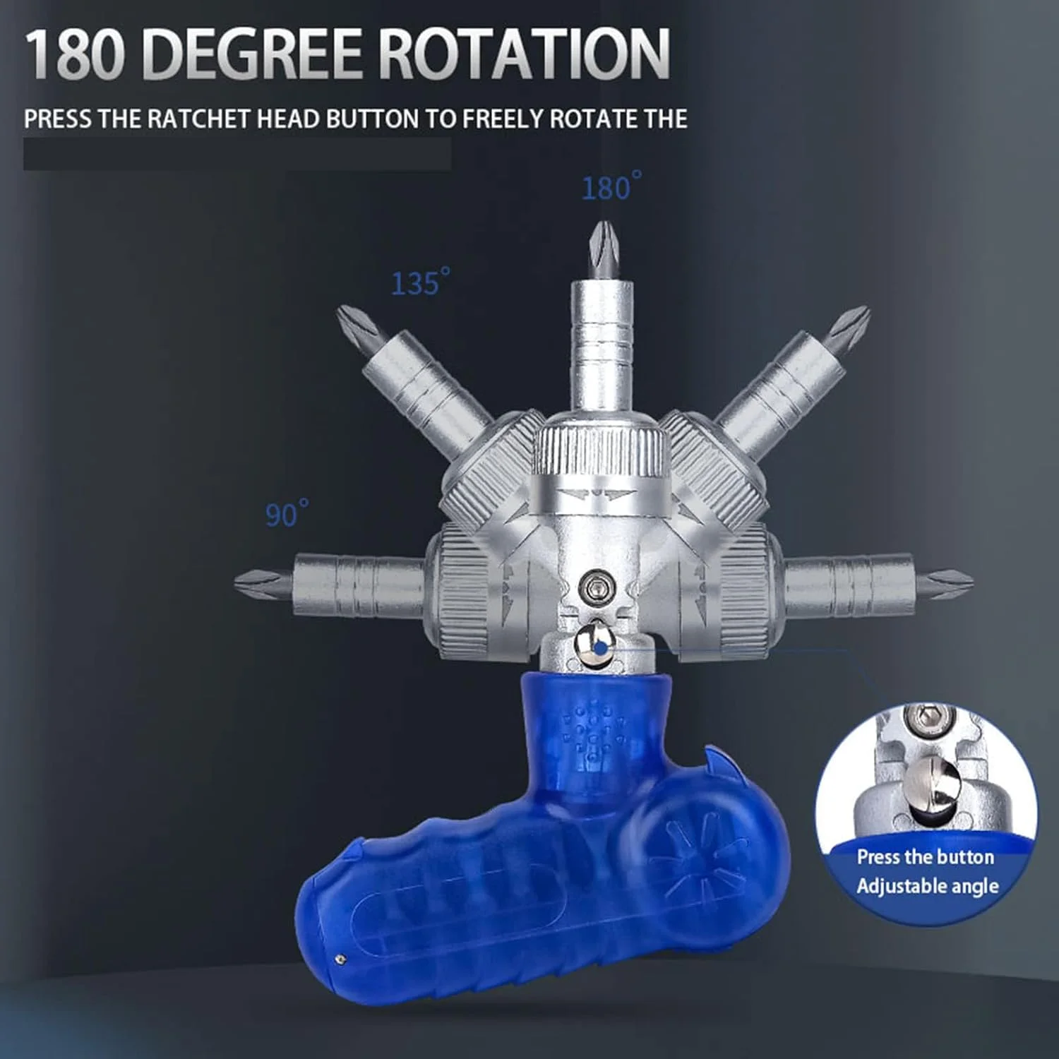 ست پیچ گوشتی جغجغه ای مغناطیسی 10 در 1 KASTWAVE با زاویه قابل تنظیم و طراحی چند بیتی برای تعمیرات منزل و پروژه های DIY