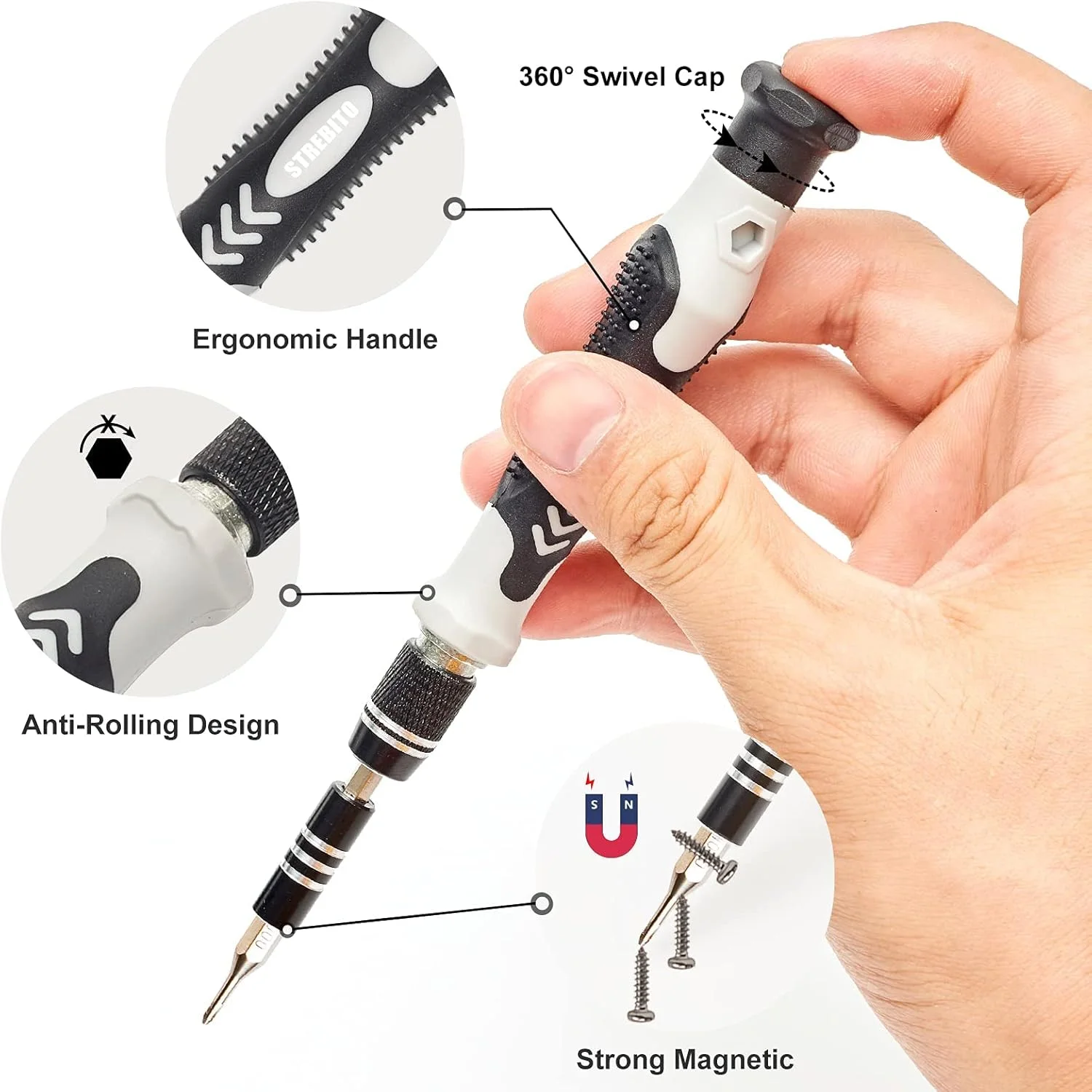 ست پیچ گوشتی دقیق KASTWAVE، ست ابزار الکترونیکی، ست پیچ گوشتی لپ تاپ، برای کامپیوتر، سازگار با مک بوک، کنسول بازی، تعمیر تبلت، جعبه ابزار جداسازی تلفن ساعت (130 تکه)