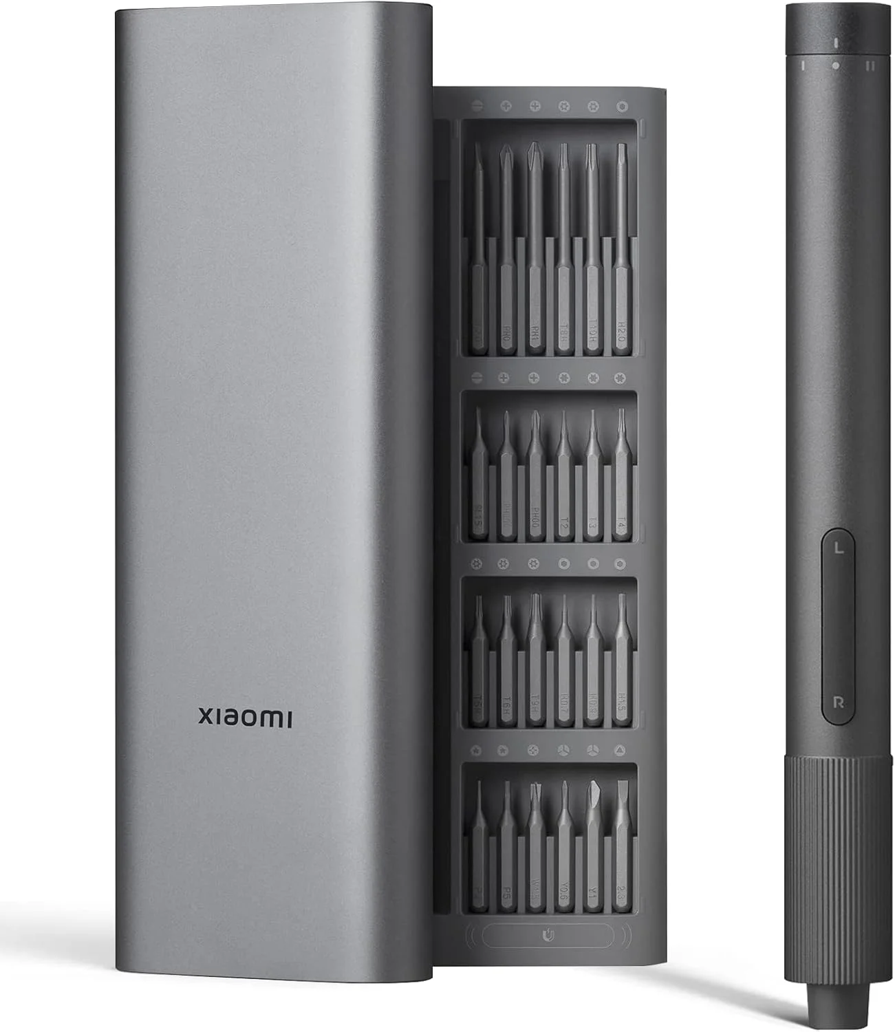 شیائومی | پیچ گوشتی برقی دقیق | گشتاور قابل تنظیم 2 سرعته | 24 سری پیچ گوشتی - محفظه مغناطیسی | سرعت موتور قدرتمند 170 دور در دقیقه | باتری 350 میلی آمپر ساعتی | برای لپ تاپ، موبایل | فولاد S2 | خاکستری