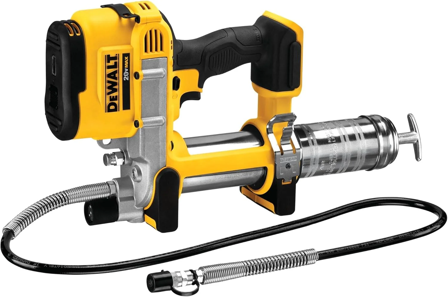 تفنگ گریس کاری شارژی 20 ولت DEWALT MAX، شلنگ 42 اینچی، 10000 PSI، ماشه سرعت متغیر، فقط ابزار (DCGG571B)