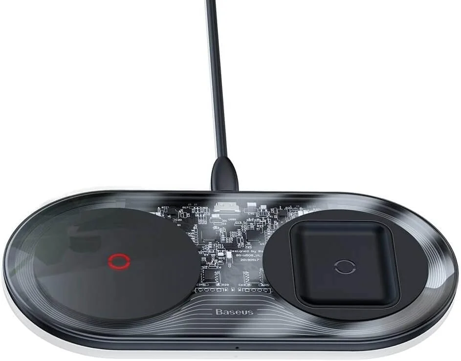 شارژر بی‌سیم 2 در 1 Baseus Simple Turbo Edition 24W (همراه با شارژر 12 ولت) (CN) (Qi) مشکی