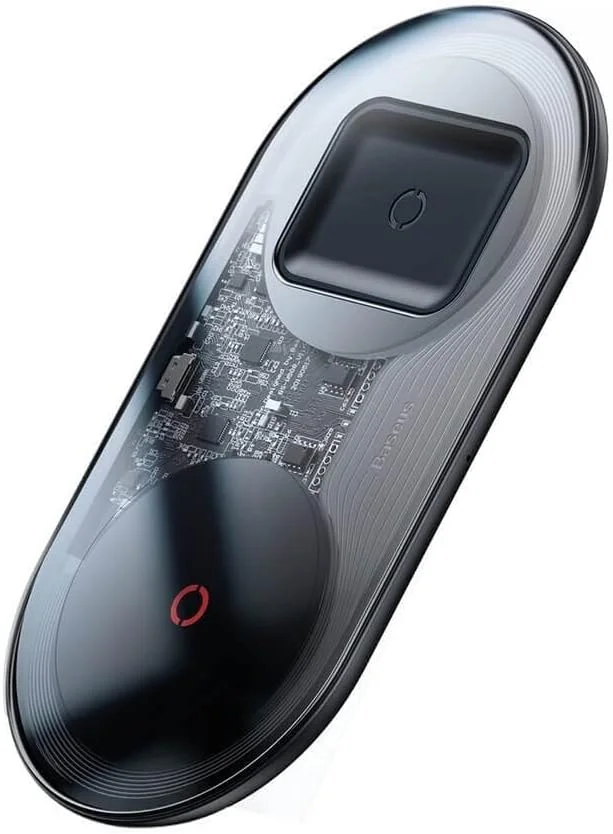 شارژر بی‌سیم 2 در 1 Baseus Simple Turbo Edition 24W (همراه با شارژر 12 ولت) (CN) (Qi) مشکی