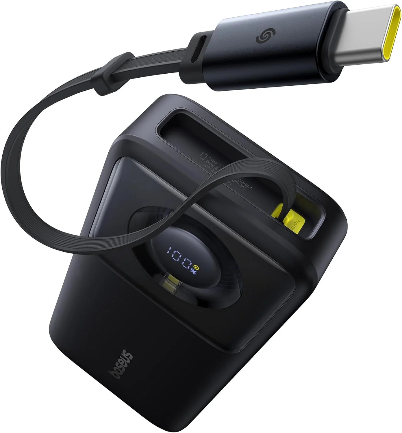 پاور بانک 65 واتی بیسوس 20000 میلی آمپر ساعت، شارژر قابل حمل لپ تاپ با کابل USB C جمع شونده داخلی، بسته باتری شارژ سریع برای Steam Deck، MacBook Pro، iPad، سری iPhone 16/15، Samsung S23 S22 (مشکی)