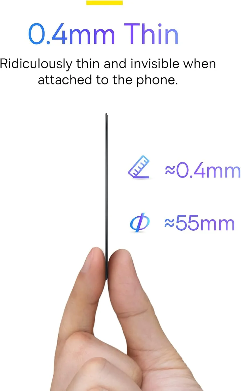 برچسب حلقه فلزی مغناطیسی شارژر بی‌سیم Baseus، بسته 2 عددی، حلقه برچسب مغناطیسی برای آیفون 15 پرو مکس، سامسونگ S23 Ultra و غیره - مشکی