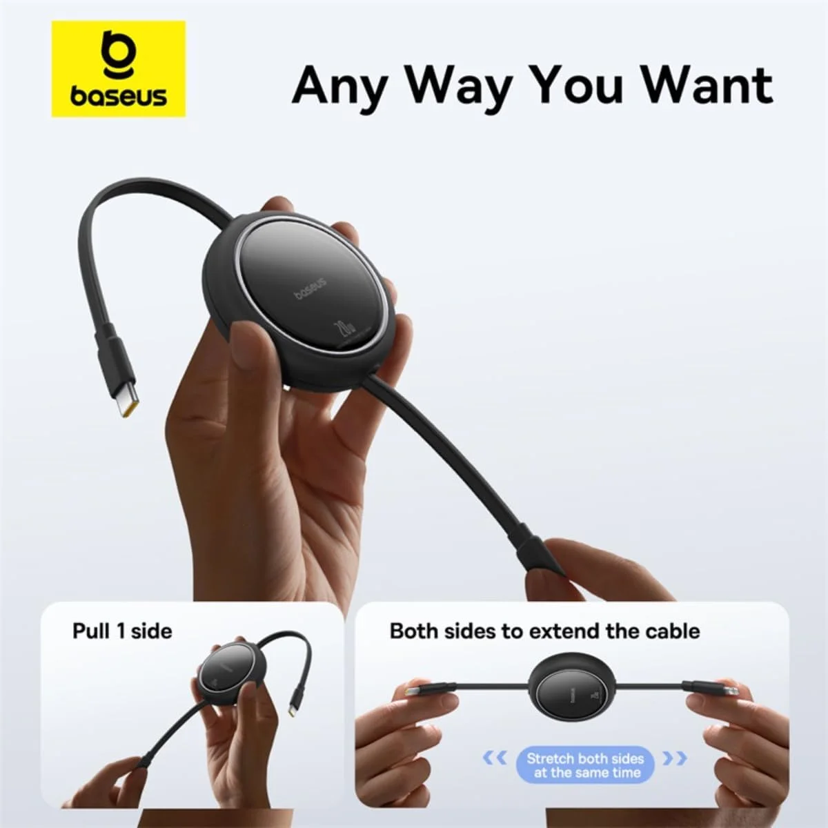 کابل جمعشونده USB-C به لایتنینگ Baseus Free2Pull PD 20W، کابل شارژ آیفون با قابلیت جمعشوندگی دو طرفه، کابل انتقال داده با سرعت بالا برای آیفون 14 پرو مکس، آیفون 13 12 11 XS XR X 8 7 6، آیپد و غیره کابل جمعشونده USB-C به لایتنینگ Baseus Free2Pull PD 20W، کابل شارژ آیفون با قابلیت جمعشوندگی دو طرفه، کابل انتقال داده با سرعت بالا برای آیفون 14 پرو مکس، آیفون 13 12 11 XS XR X 8 7 6، آیپد و غیره