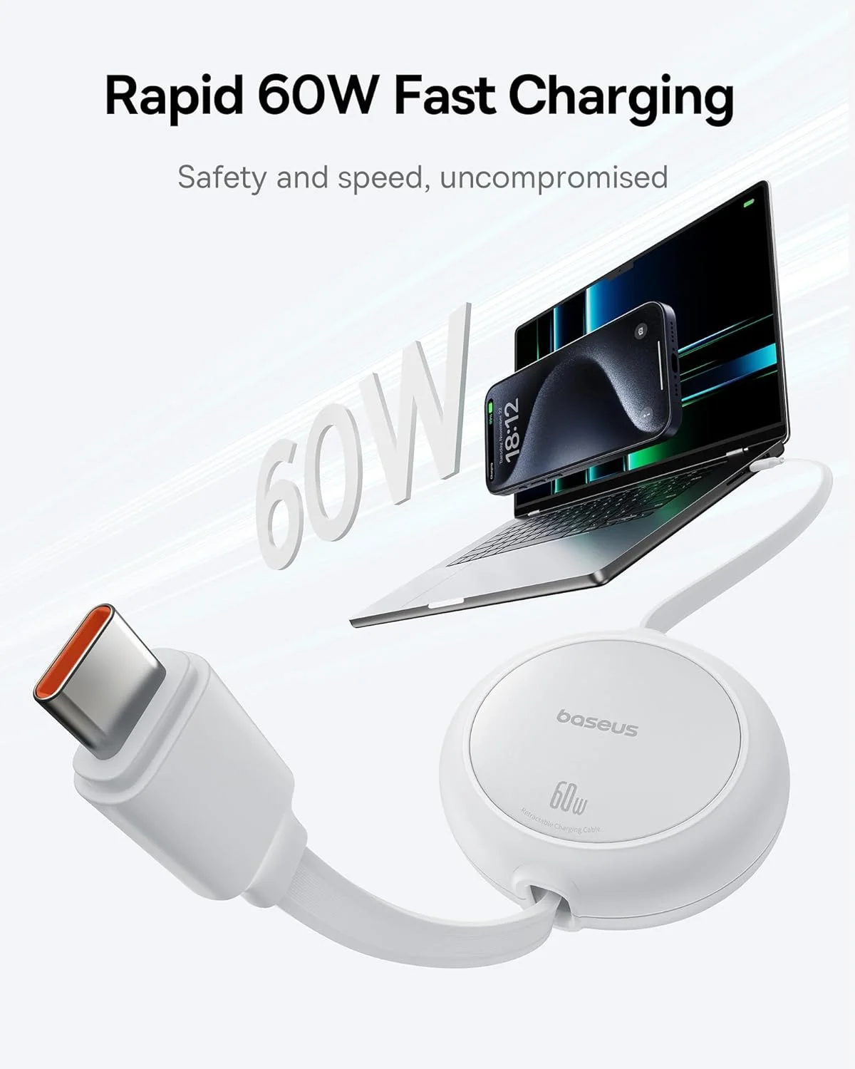 کابل جمعشونده مینی 60 واتی USB-C بیسوس، کابل 1 متری USB-C به USB-C PD 3A با شارژ سریع، طول 4 مرحلهای، شارژر Type C برای آیفون، مکبوک، آیپد پرو، گلکسی S24، اندروید، دستگاههای USB-C کابل جمعشونده مینی 60 واتی USB-C بیسوس، کابل 1 متری USB-C به USB-C PD 3A با شارژ سریع، طول 4 مرحلهای، شارژر Type C برای آیفون، مکبوک، آیپد پرو، گلکسی S24، اندروید، دستگاههای USB-C