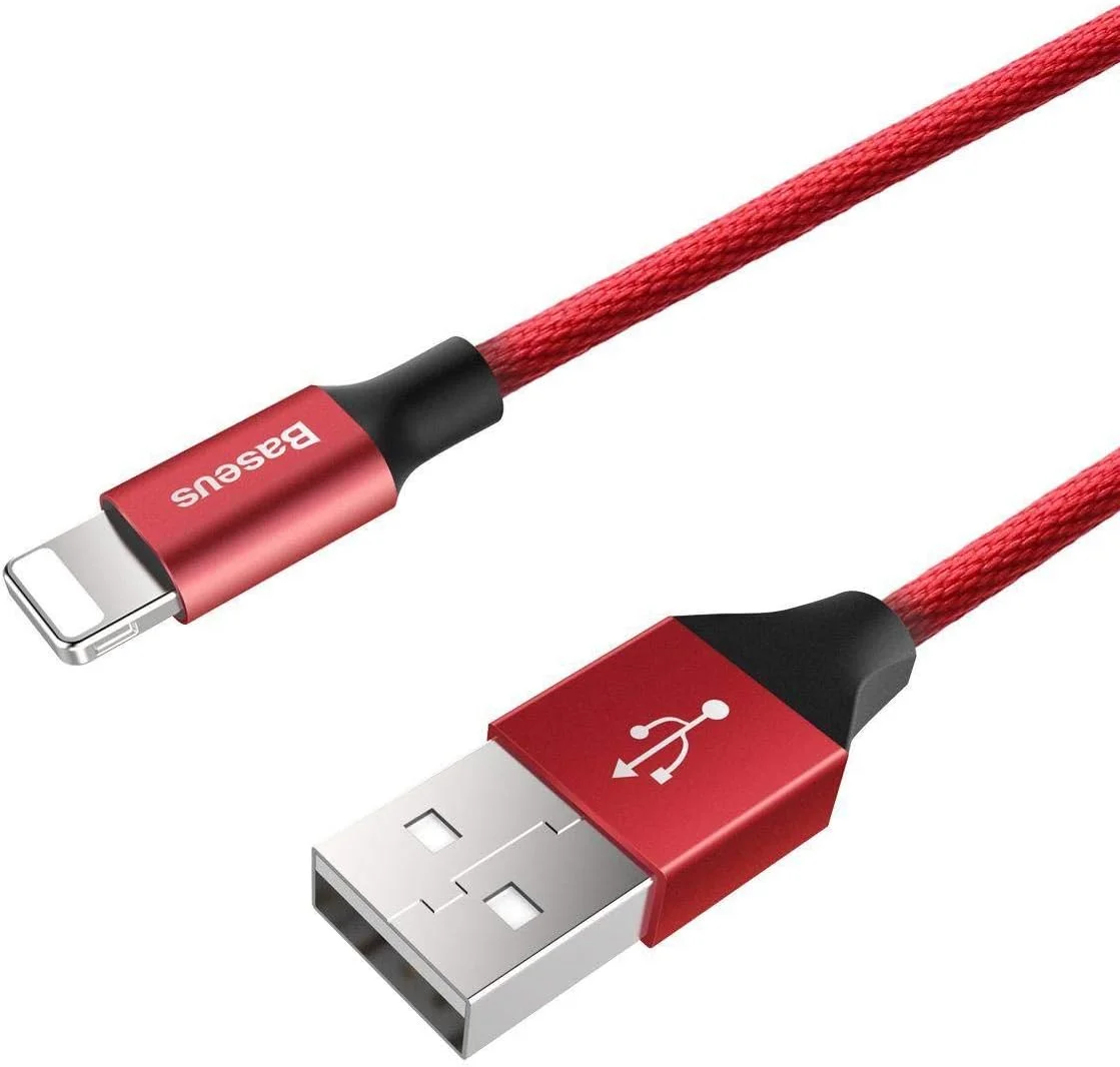 کابل USB انتقال سریع داده و شارژ Baseus برای آیفون X 8 7 6 6s Plus 5 5s SE iPad Air Mini - قرمز کابل USB انتقال سریع داده و شارژ Baseus برای آیفون X 8 7 6 6s Plus 5 5s SE iPad Air Mini - قرمز