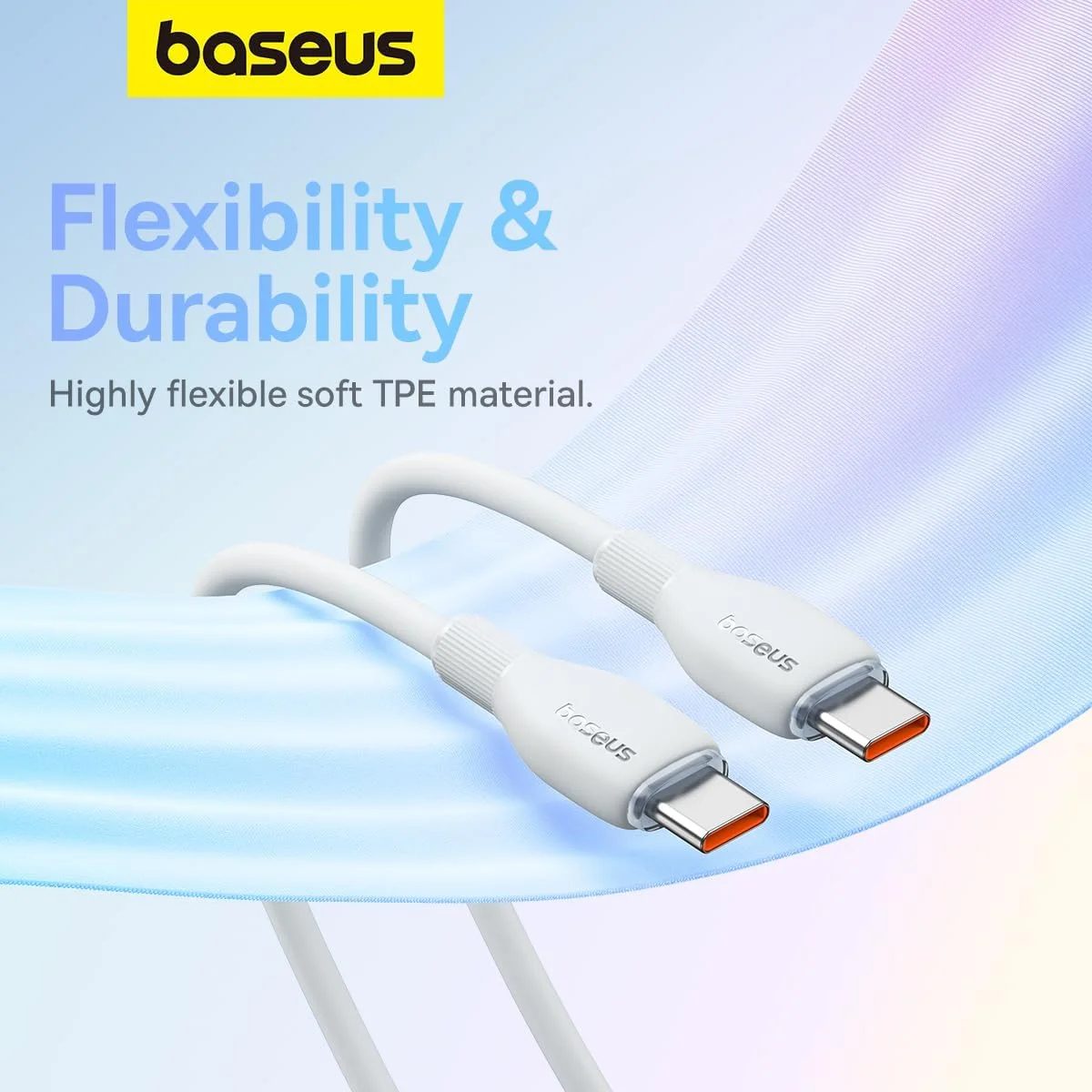 کابل Type C به Type C سری Baseus Pudding با توان 100 وات، کابل شارژ سریع USB C به USB C با انتقال داده با سرعت بالا برای iPhone 15 Pro/15 Pro Max، MacBook Pro/Air، Samsung S23 Ultra و غیره (سفید 1.2 متری) کابل Type C به Type C سری Baseus Pudding با توان 100 وات، کابل شارژ سریع USB C به USB C با انتقال داده با سرعت بالا برای iPhone 15 Pro/15 Pro Max، MacBook Pro/Air، Samsung S23 Ultra و غیره (سفید 1.2 متری)