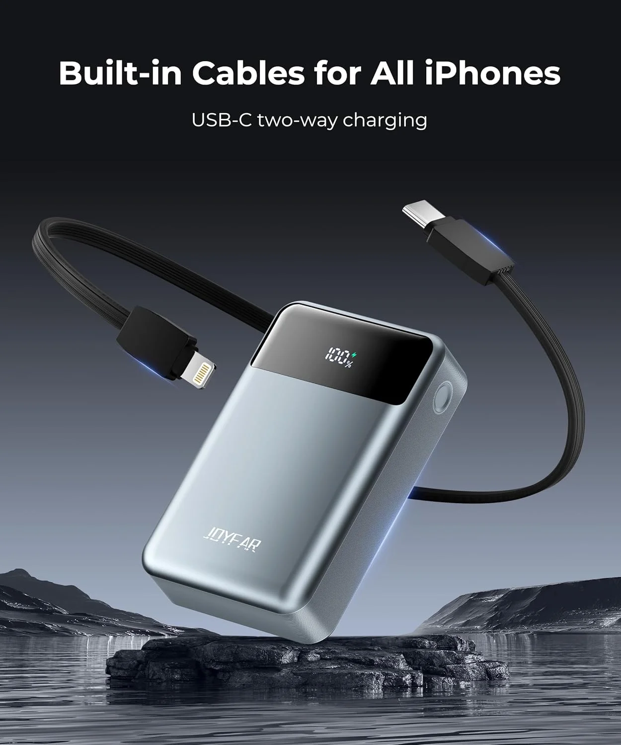 پاوربانک قابل حمل JOYFAR، بسته باتری ضروری برای سفر، USB C 30000mAh، کابل داخلی 22.5W، پاوربانک شارژ سریع تلفن سازگار با آیفون 16 15 14 13 12 11 آیپد سامسونگ گوگل شیائومی پاوربانک قابل حمل JOYFAR، بسته باتری ضروری برای سفر، USB C 30000mAh، کابل داخلی 22.5W، پاوربانک شارژ سریع تلفن سازگار با آیفون 16 15 14 13 12 11 آیپد سامسونگ گوگل شیائومی