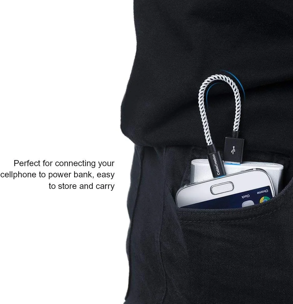 کابل کوتاه میکرو USB با طول 0.15 متر، کابل شارژ و همگام سازی USB به میکرو USB با روکش بافته شده، سازگار با دانگل تلویزیون، کروم کست، پاور بانک، تلفن اندروید 0.15 متر کابل کوتاه میکرو USB با طول 0.15 متر، کابل شارژ و همگام سازی USB به میکرو USB با روکش بافته شده، سازگار با دانگل تلویزیون، کروم کست، پاور بانک، تلفن اندروید 0.15 متر