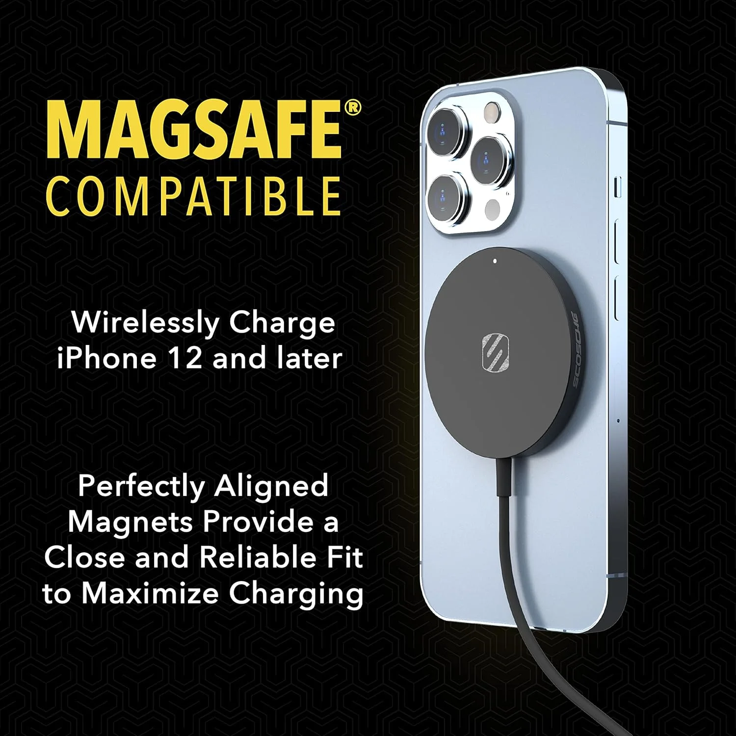 شارژر بیسیم مغناطیسی Scosche، کابل 1.8 متری، سازگار با MagSafe، شارژ سریع بیسیم، پد شارژ برای تلفن، کیس شارژ بیسیم هدفون، دیسک شارژ بیسیم، مشکی شارژر بیسیم مغناطیسی Scosche، کابل 1.8 متری، سازگار با MagSafe، شارژ سریع بیسیم، پد شارژ برای تلفن، کیس شارژ بیسیم هدفون، دیسک شارژ بیسیم، مشکی