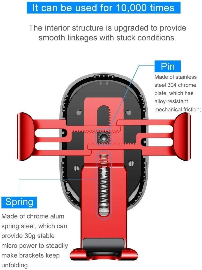 پایه نگهدارنده گوشی بیسوس (بازسازی شده) شارژر وایرلس گرانشی خودرو - مشکی پایه نگهدارنده گوشی بیسوس (بازسازی شده) شارژر وایرلس گرانشی خودرو - مشکی
