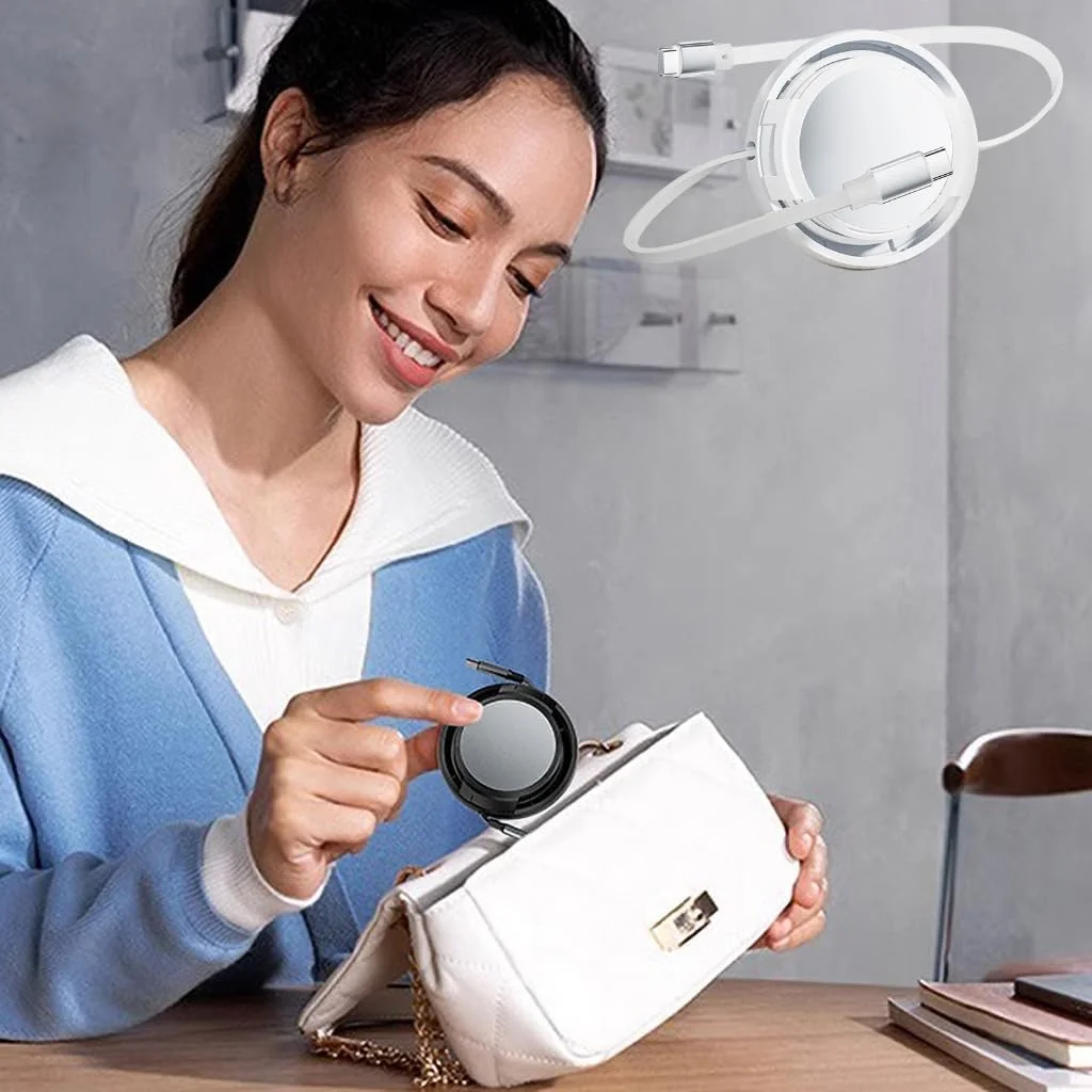 کابل USB C، کابل شارژر جمع‌شونده USB C به USB C فوق‌العاده مینی 60 واتی، کابل از پیش تنظیم شده با 4 طول، کابل شارژ سریع PD 3A برای آیفون 15/Pro/Plus/Max، مک‌بوک، آیپد پرو، گلکسی S24/S23، مشکی