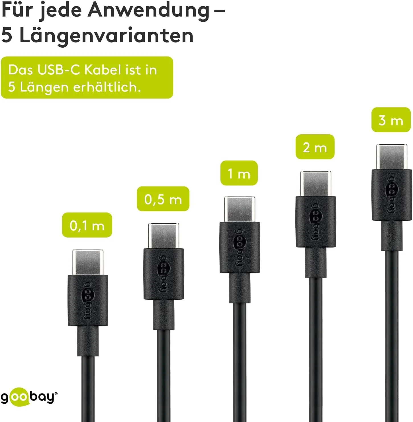 کابل USB-C به USB-A گوبای 59124 - کابل شارژ 3 آمپر برای تلفن هوشمند و تبلت - 3 متر