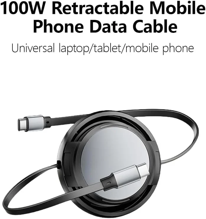 کابل USB C، کابل شارژر جمع‌شونده USB C به USB C فوق‌العاده مینی 60 واتی، کابل از پیش تنظیم شده با 4 طول، کابل شارژ سریع PD 3A برای آیفون 15/Pro/Plus/Max، مک‌بوک، آیپد پرو، گلکسی S24/S23، مشکی