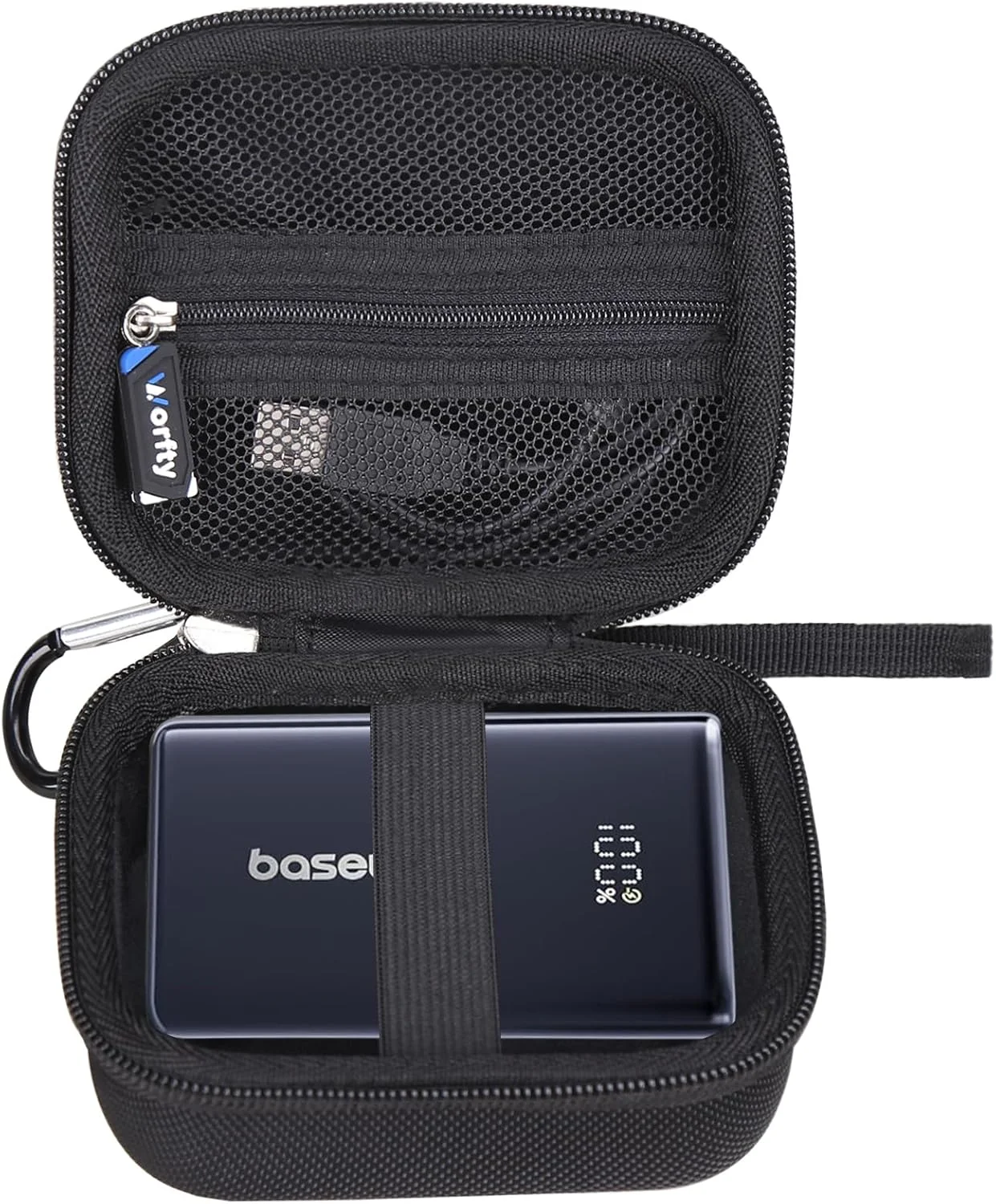 کیف محافظ پاوربانک بیسوس Picogo 10000mAh 45W با 3 خروجی و کابل USB-C داخلی - کیف حمل محافظ مسافرتی (مشکی)