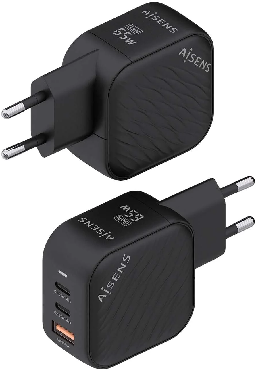 شارژر 65 واتی GaN آیسنس با 2 پورت USB-C PD3.0 QC4.0 و 1 پورت USB-A QC3.0 - مشکی شارژر 65 واتی GaN آیسنس با 2 پورت USB-C PD3.0 QC4.0 و 1 پورت USB-A QC3.0 - مشکی